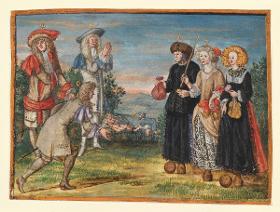 Stammbuchblatt des Andreas Paulus M.: Das Freyer-Kegel-Spiel