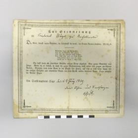 Zur Erinnerung für Friedrich Hügel, 1839