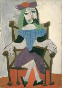 Frau in einem Sessel