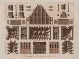 Schloss Marienburg in Preussen. Durchschnitt und Verzierungen des mittleren Schlosses