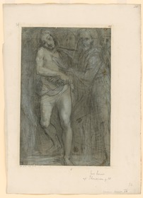 Figur des Christus für ein "Ecce Homo", mit Begleitfiguren