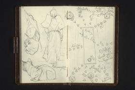 Nonne und Katze, Situtationsplan in der Stiftskirche zu Baden-Baden, mit Notizen