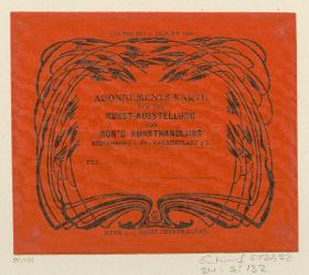 Abonnements-Karte für die Bon's Kunst-Ausstellung 1900