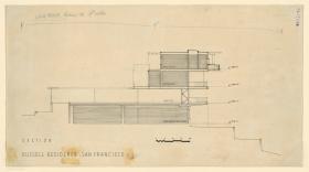 San Francisco, California. Privathaus für Leon B. Russell, Washington Street, Pacific Heights. Querschnitt