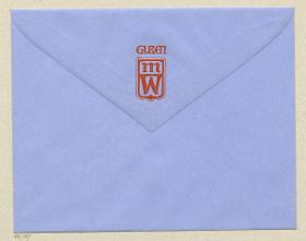 Briefumschlag mit Monogramm MW Guben (für Max Wilke)