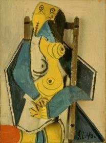 Sitzende Frau