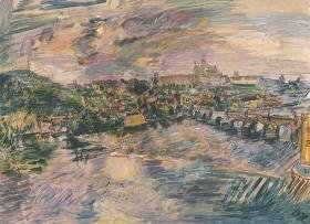 Prag, Blick von der Moldaulände