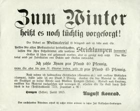 Zum Winter heißt es noch tüchtig vorgesorgt!