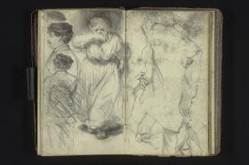 Vier Figurenstudien, Handstudie, Gesichtsstudie (verworfen)