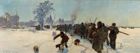 Vor der Bärenjagd in Rußland