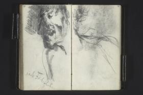 Phantastische Figur nach Farbflecken an der Wand