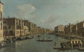 Der Canal Grande mit Blick in südöstlicher Richtung auf die Rialtobrücke
