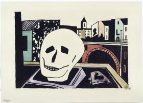Totenkopf vor der Stadt. Blatt III aus der Mappe "Berlin"