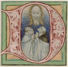 Initiale D(ominus illuminatio), Psalm 26, Antiphonarium Officii, Fragment, Klosterneuburg, Illuminator Michael