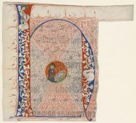 Initiale H(odie), Geburt Christi, Antiphonarium Officii, Fragment
