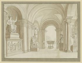 Hallengang mit Statuen