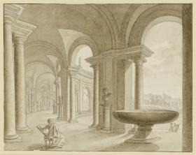 Villa Albani, Säulengang mit Schale