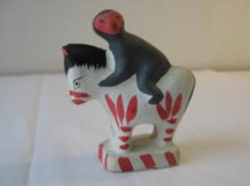 Affe auf Pferd hockend 馬のり猿Umanori saru