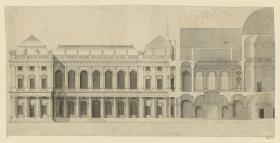 Würzburger Residenz, nördliche Seitenfront, Aufriss