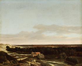 Dünenlandschaft mit einem Gehöft