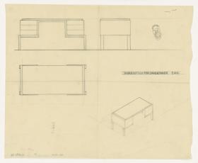 Schreibtisch für Damenzimmer (Möbelentwürfe, Schreibtische)
