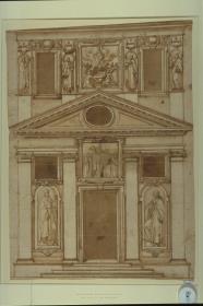 Entwurf für die Fassade eines Mausoleums