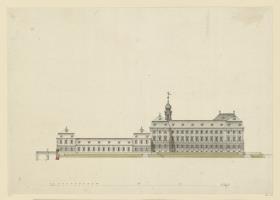 Schloss Werneck, Aufriss zur Seitenfront