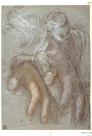 Studien für Kopf und Hand der Figur der Hl. Elisabeth (im Gemälde der Heimsuchung Mariens in der Chiesa Nuova in Rom)