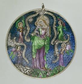 Amulett eines Ritters mit Muttergottes und Christus als Weltenrichter