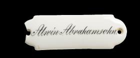Namensschild "Alwin Abrahamsohn."