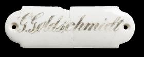Namensschild "G. Goldschmidt"