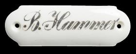 Namensschild "B. Hammer"