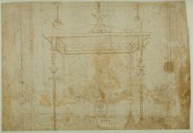 Baldachin zwischen Pilastern aus der Domus Aurea
