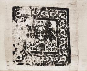 Gewebefragment mit weinlesenden Eroten