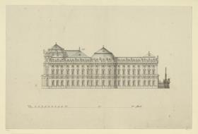 Aufriss der Nordseite der Würzburger Residenz