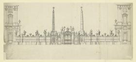 Würzburger Residenz, Entwurf Abschlussgitter des Ehrenhofes