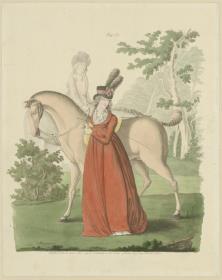Gallery of Fashion, Fig. 55: A Lady going out on Horseback