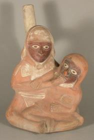 Zwei anthropomorphe Figuren sich umarmend