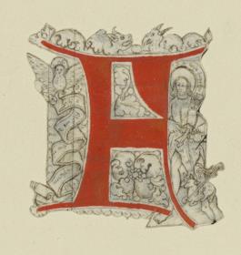 Initiale F aus einer Folge von Initialen