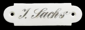 Namensschild "I. Sachs"