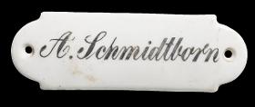 Namensschild "A. Schmidtborn"
