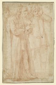 Zuschauergruppe: die hebräischen Würdenträger (im Arazzo mit der Darstellung der Enthauptung Johannes des Täufers)