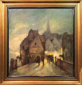 Bruno Jüttner, "Holländisches Städtchen am Abend"