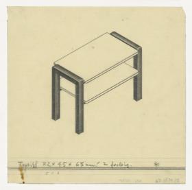 Teetisch mit zwei Platten (Möbelentwürfe, Tische)