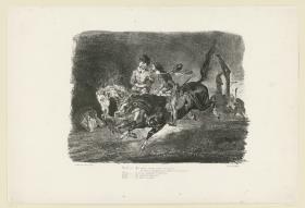 Mephisto und Faust, in der Nacht des Hexensabbats galoppierend / Méphistophélès et Faust galoppant dans la nuit du Sabbat. Illustration zu Goethe: Faust