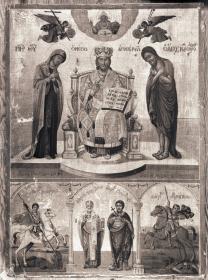 Ikone mit der Deesis und Heiligen