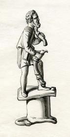 Aufsatz mit Figur eines alten Mannes mit zerbrochener Rebe (?)