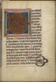 Initiale D zu Ps.38. Thüringisch-sächsisches Psalterium