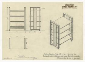 Aktenständer N2, Variante  (Möbelentwürfe, Flächenmöbel, Regale)