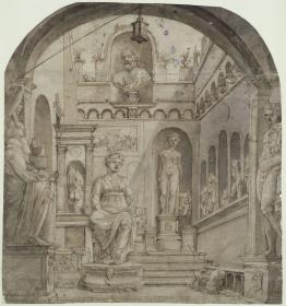 Statuenhof der Casa Sassi in Rom